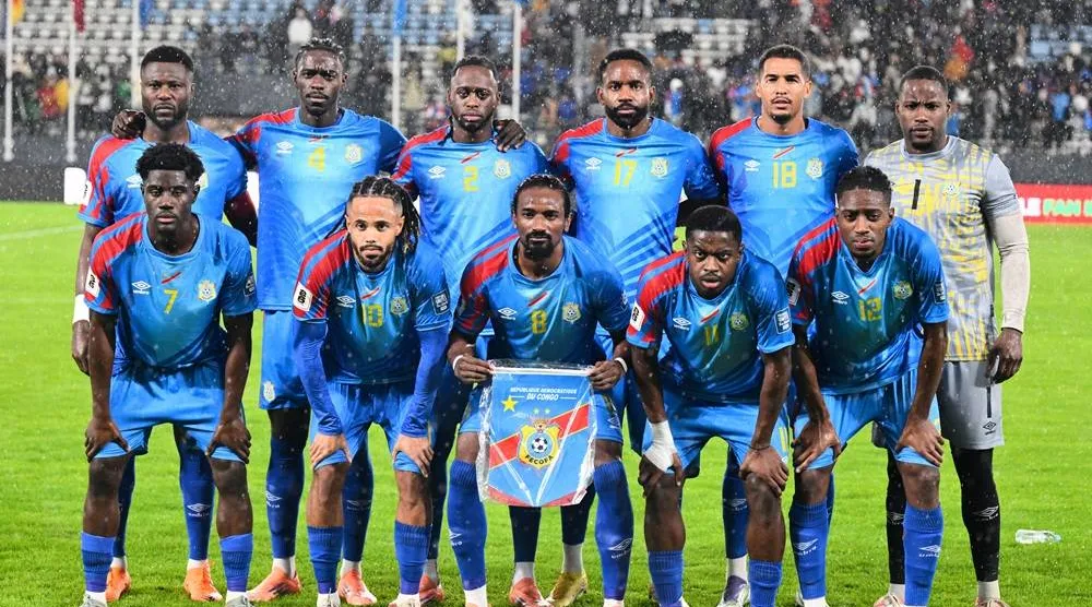 Congo players pose for a team photo before a World Cup qualifying match against Cameroon, Thursday, Nov. 13, 2025, in Rabat, Morocco. (AP)