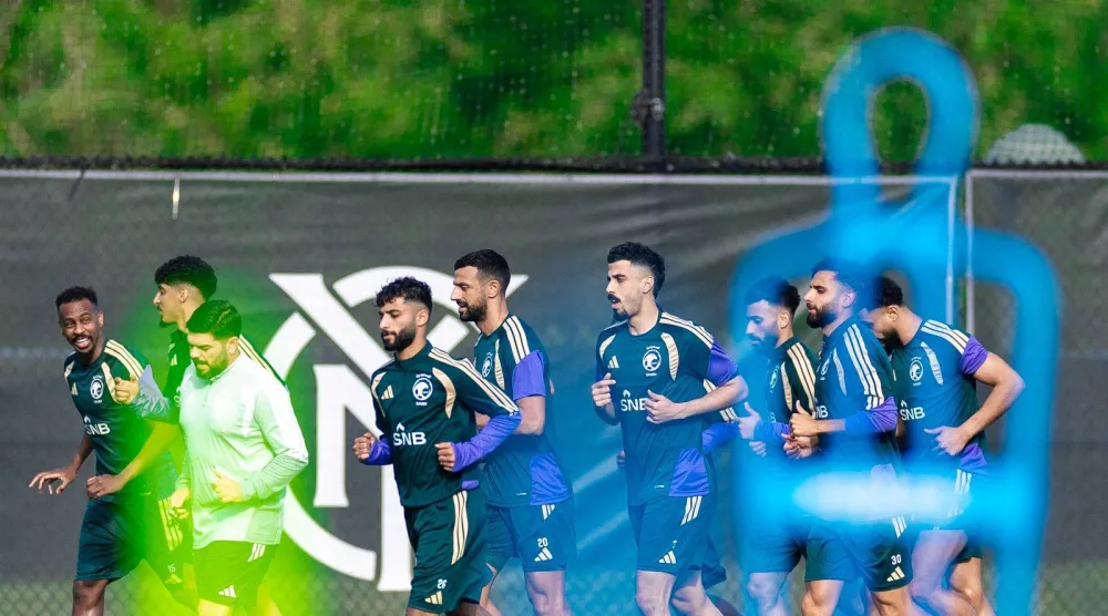 أجرى اللاعبون حصتهم التدريبية على ملاعب مركز تدريب نادي نيويورك سيتي (المنتخب السعودي)