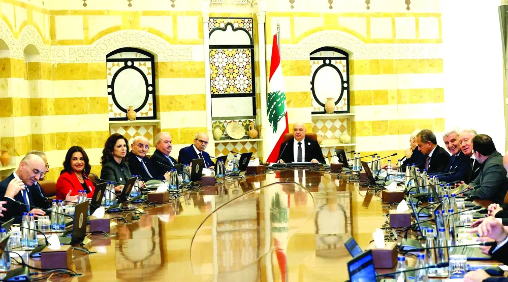 الحكومة اللبنانية مجتمعة برئاسة رئيس الجمهورية جوزيف عون (الرئاسة اللبنانية)