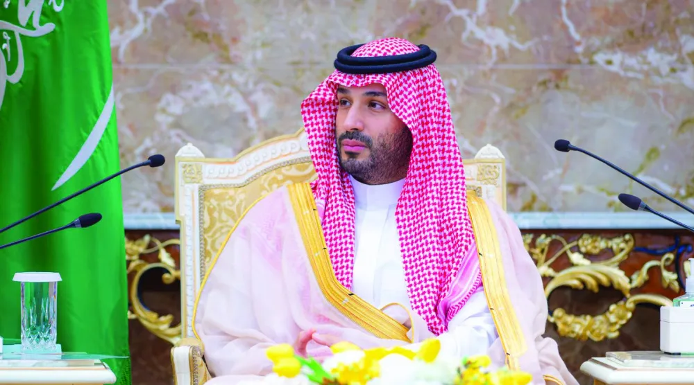 
 ولي العهد السعودي خلال حفل الاستقبال السنوي في قصر منى (واس)