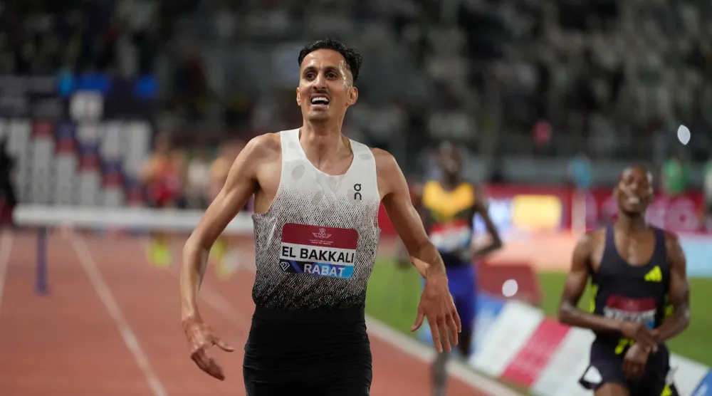 العداء المغربي سفيان البقالي تألق في الرباط (أ.ب)