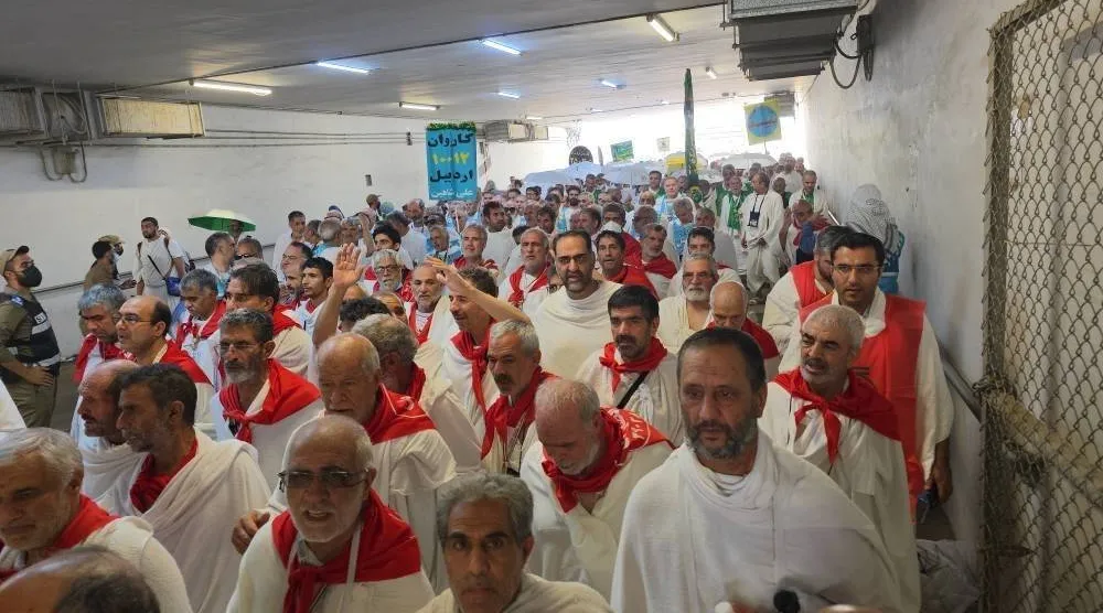 حجاج إيرانيون خلال أداء مناسك الحج هذا العام (السفارة الإيرانية)