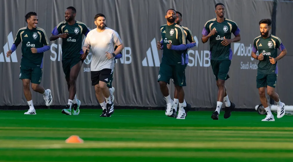 جانب من الحصة التدريبية الأولى للأخضر في أوستن (المنتخب السعودي) 