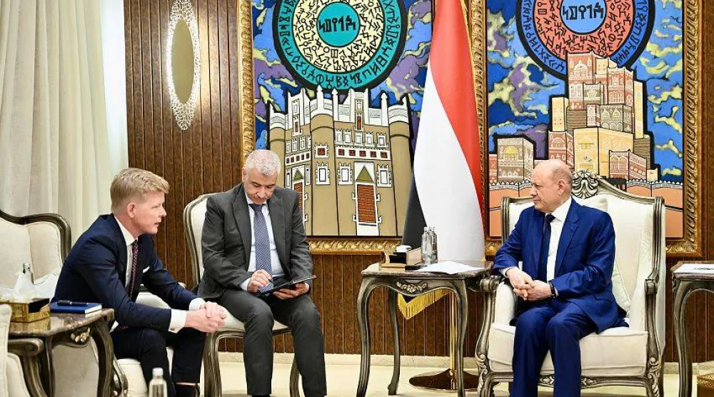 العليمي استقبل في الرياض المبعوث الأممي إلى اليمن هانس غروندبرغ