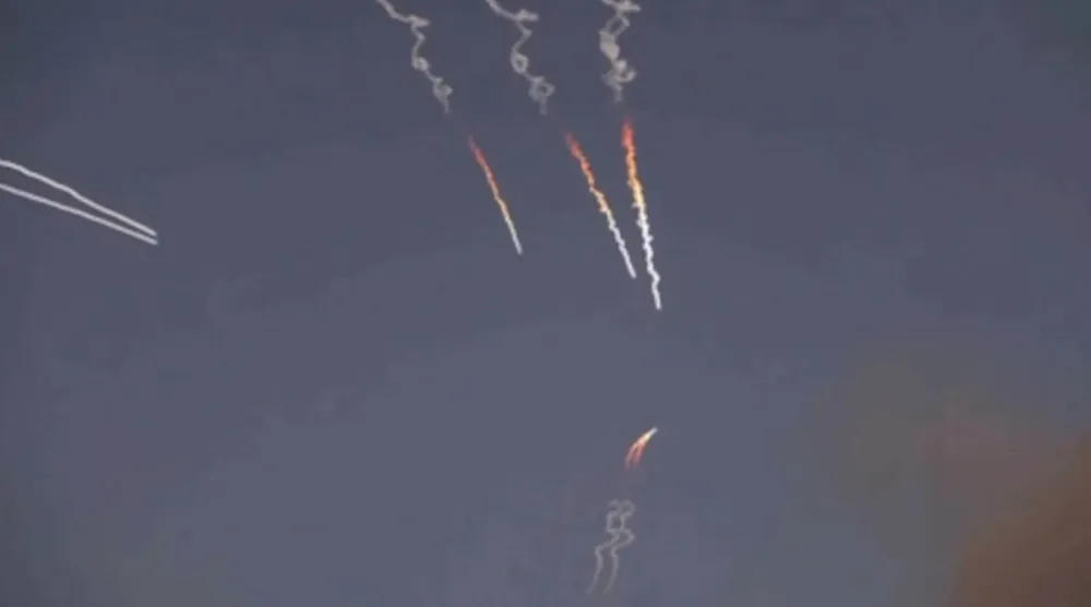 Iranian missiles are launched, as Iran's Revolutionary Guards said they had carried out attacks against a US base in Jordan and 21 other targets in the Gulf on Wednesday in retaliation for American strikes around the Strait of Hormuz, from a location given as Tehran, Iran, released June 10, 2026. - REUTERS