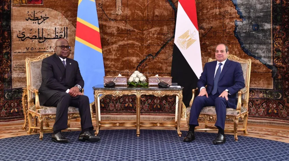 الرئيس المصري عبد الفتاح السيسي يستقبل رئيس الكونغو الديمقراطية فيليكس تشيسيكيدي (الرئاسة المصرية)