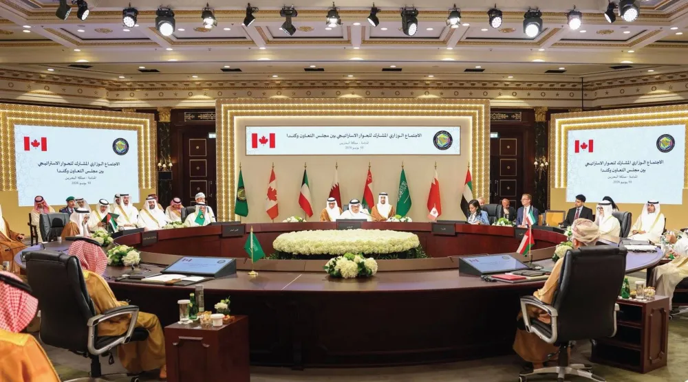 جانب من الاجتماع الوزاري المشترك الثالث للحوار الاستراتيجي الخليجي - الكندي (مجلس التعاون)