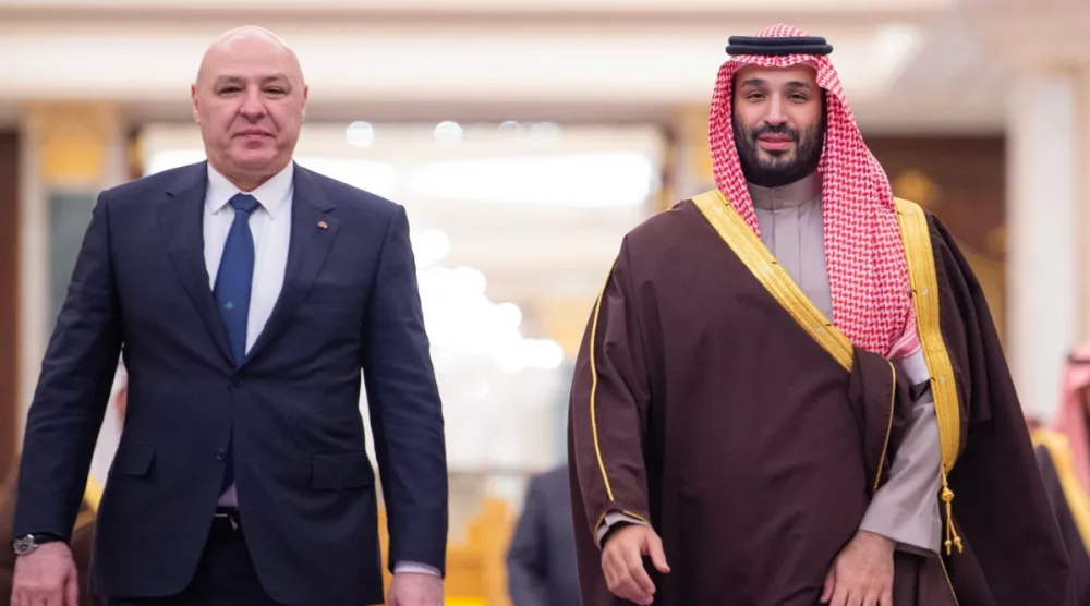 ولي العهد السعودي الأمير محمد بن سلمان والرئيس اللبناني جوزيف عون في قصر اليمامة بالرياض 3 نوفمبر 2025 (واس)
