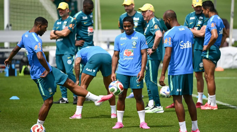 حصة تدريبية لمنتخب البرازيل خلال «كأس العالم 2026» (أ.ف.ب)
