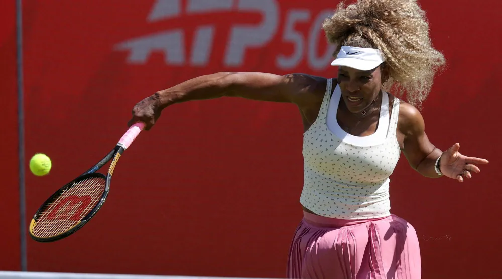 FILE PHOTO: Tennis - Queen's Club Championships - Queen's Club, London, Britain - June 10, 2026  Serena Williams of the US during practice REUTERS/Toby Melville/File Photo