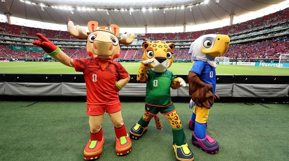  Mascots of the World Cup, Maple the Moose (L), Zayu the Jaguar (C) and Clutch the Bald Eagle pose for a picture ahead of the 2026 World Cup Group A football match between South Korea and the Czech Republic at the Guadalajara Stadium in Zapopan on June 11, 2026. (AFP) 
