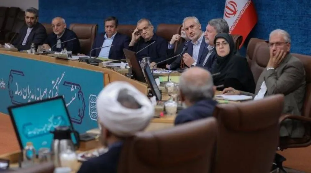بزشكيان يلتقي ممثلي وسائل الإعلام في طهران اليوم (الرئاسة الإيرانية)