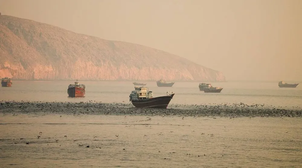  Vessels at the Strait of Hormuz, as seen from Musandam, Oman, June 16, 2026. (Reuters)