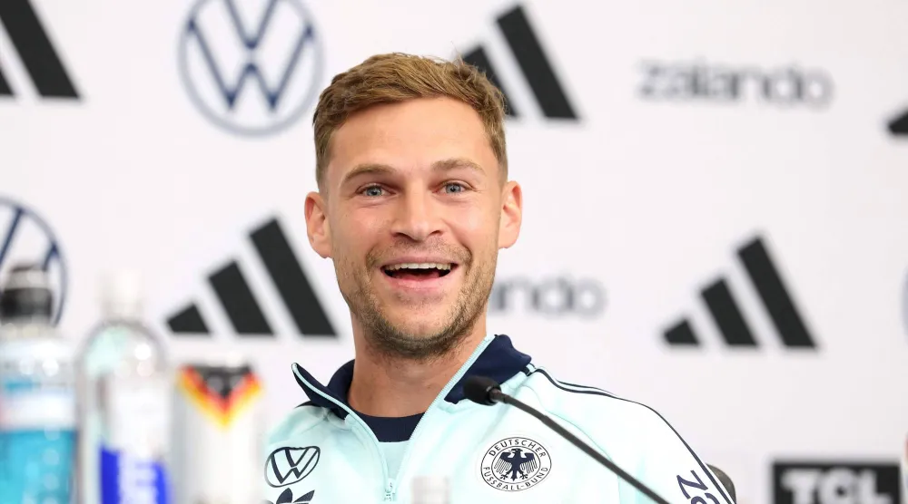 Joshua Kimmich of Team Germany talks to the media during a press conference at Donovan L. Nicol Hall of Excellence at Winston-Salem State University on June 16, 2026 in Winston-Salem, North Carolina. (Getty Images/AFP)