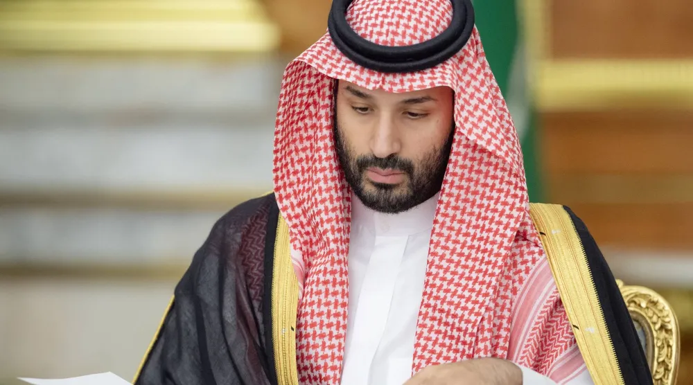 الأمير محمد بن سلمان ولي العهد السعودي لدى ترؤسه جلسة مجلس الوزراء في جدة (واس)