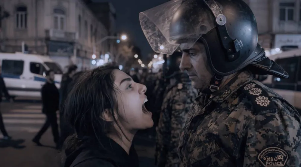 مشهد من فيلم «أحلام البنفسج» المصنوع بالكامل بالذكاء الاصطناعي (شركة الإنتاج Fountain0)