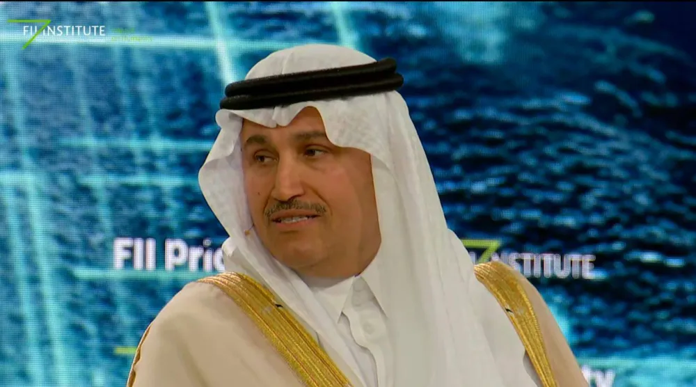 الجاسر خلال مشاركته في جلسة بالقمة الأوروبية لـ«مبادرة مستقبل الاستثمار» في روما (الشرق الأوسط)
