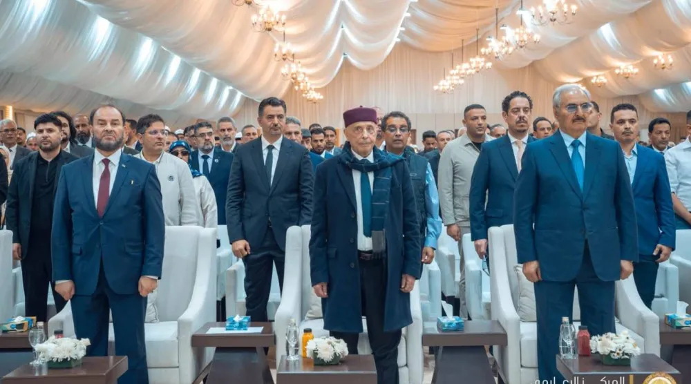 حفتر وصالح في احتفالية عقدت في مايو الماضي (المركز الإعلامي لصالح)