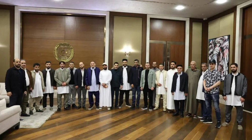 لقاء سابق بين الدبيبة وأعيان الزاوية (حكومة الوحدة)