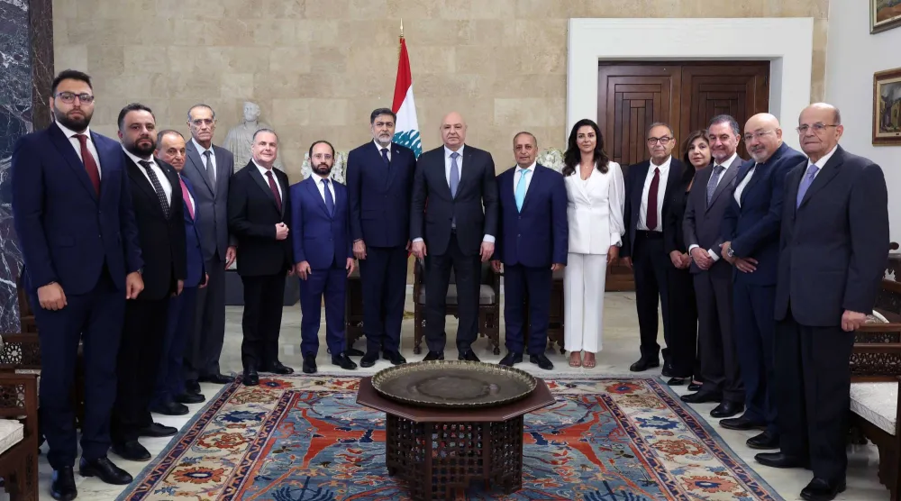الرئيس اللبناني جوزيف عون مستقبلاً وفداً من رابطة الروم الكاثوليك (الرئاسة اللبنانية)
