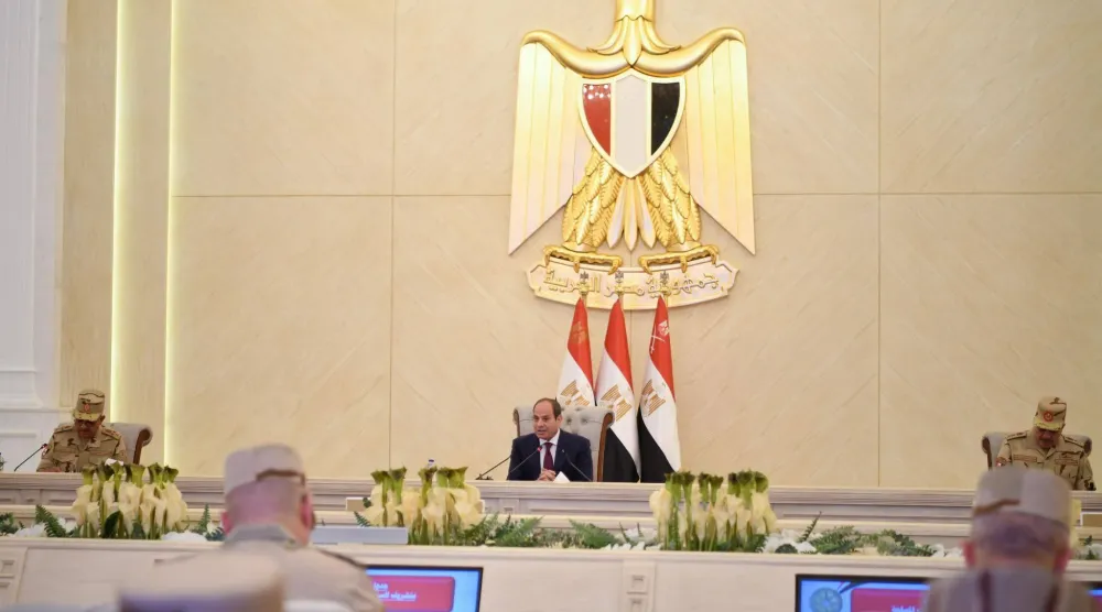 الرئيس المصري عبد الفتاح السيسي يترأس اجتماعاً للمجلس الأعلى للقوات المسلحة (أرشيفية - «الرئاسة»)