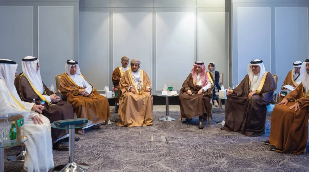 جانب من الاجتماع الوزاري الخليجي التنسيقي الذي عقد في العاصمة عمان (التعاون الخليجي)