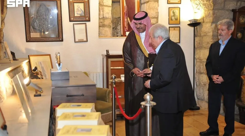 Saudi Ambassador to Lebanon Fahd Al-Dosari is seen during his visit to the museum. (SPA)
