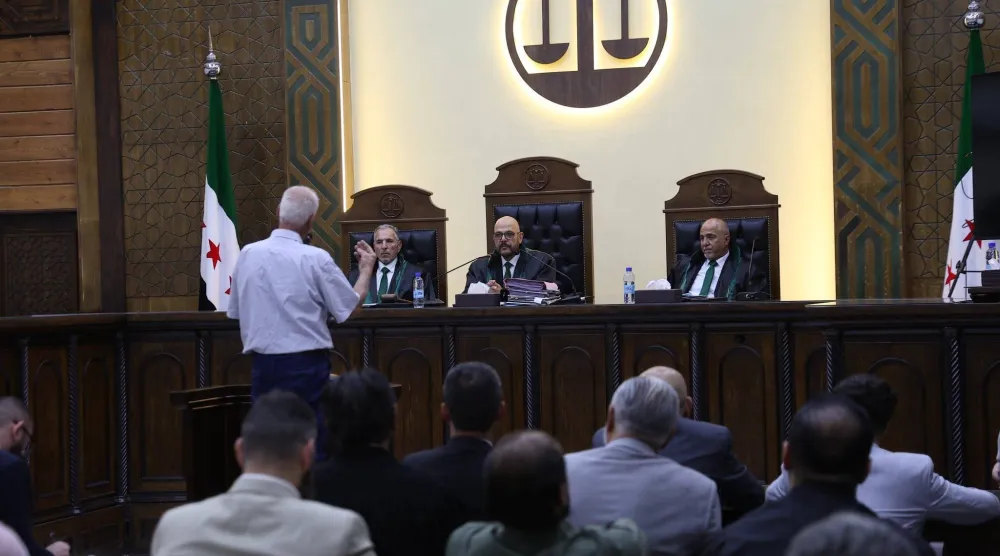 شهادة أمام الهيئة القضائية في الجلسة الرابعة لمحاكمة عاطف نجيب الثلاثاء (وزارة العدل السورية)