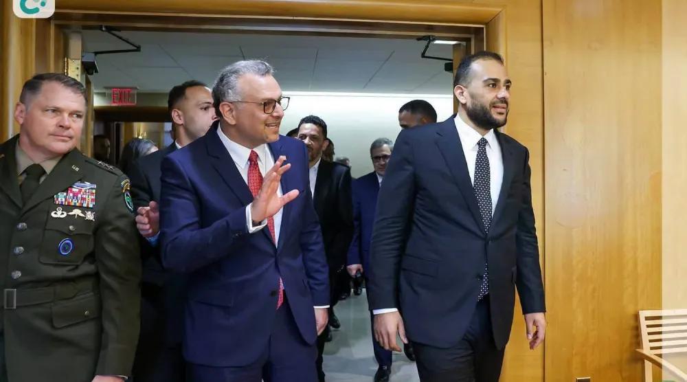 مسعد بولس مستقبلاً الزوبي في واشنطن (منصة حكومتنا التابعة للوحدة)