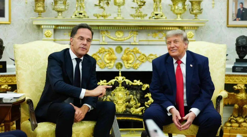 ABD Başkanı Donald Trump, Ankara’da düzenlenecek NATO zirvesi öncesinde Beyaz Saray’da NATO Genel Sekreteri Mark Rutte ile bir araya geldi, 24 Haziran 2026. (AFP)