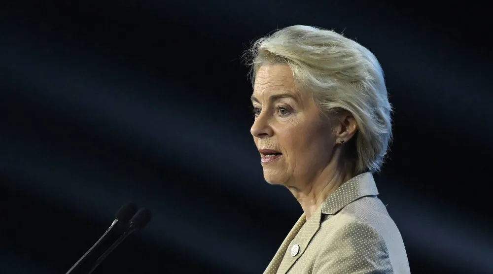 European Commission President Ursula von der Leyen speaks at the opening session of the Ukraine Recovery Conference 2026 at the European Solidarity Center in Gdansk, Poland, 25 June 2026. (EPA)