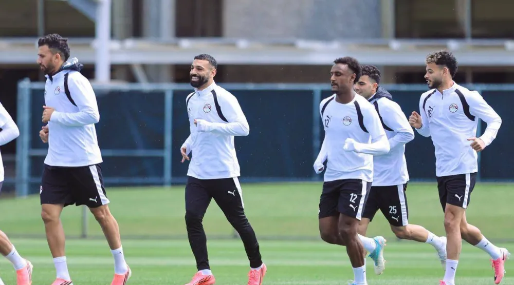 محمد صلاح شارك في تدريبات «الفراعنة» عقب خضوعه لبرنامج علاجي (الاتحاد المصري لكرة القدم)