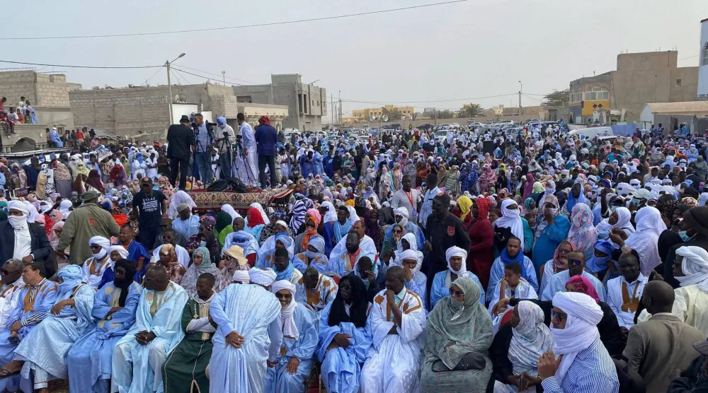 مظاهرة للمعارضة الموريتانية في مدينة نواذيبو بشمال غرب البلاد مساء الأحد (إعلام محلي)