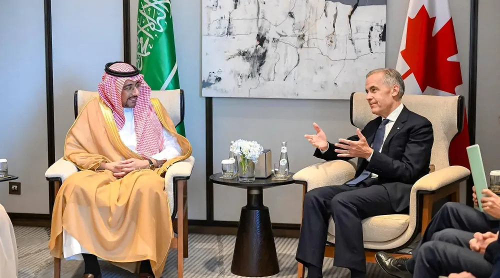 اللقاء بين رئيس وزراء كندا ووزير الصناعة والثروة المعدنية السعودي (إكس)