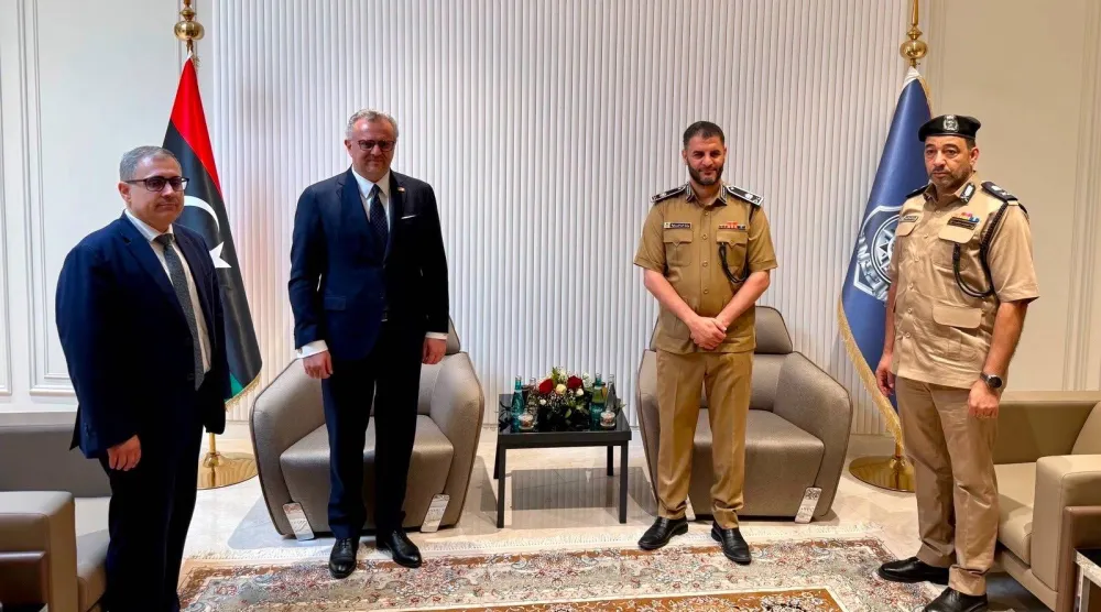 بولس والطرابلسي يتوسطان الصورة والقائم بالأعمال الأميركي إلى اليسار (حساب بولس على «إكس»)