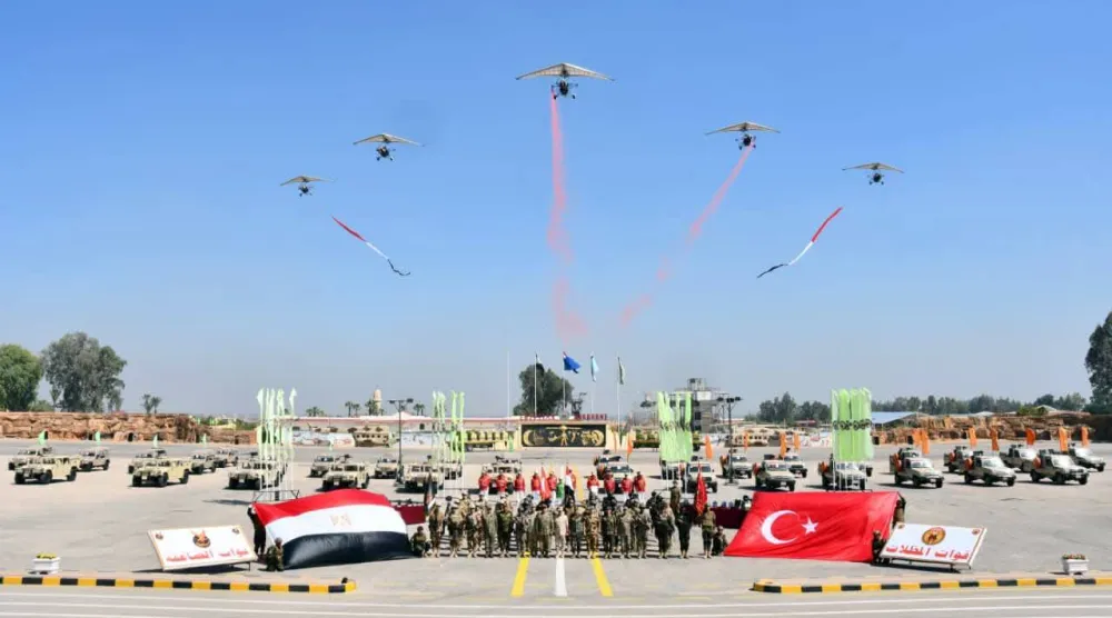 جانب من فعاليات التدريب المصري التركي «العقاب الذهبي» الأسبوع الماضي (صفحة المتحدث العسكري المصري)