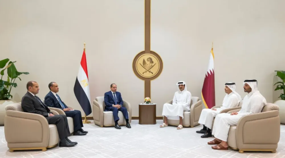 محادثات مصرية - قطرية في الدوحة مارس الماضي تناولت المستجدات بالمنطقة (صفحة الديوان الأميري القطري على «فيسبوك»)