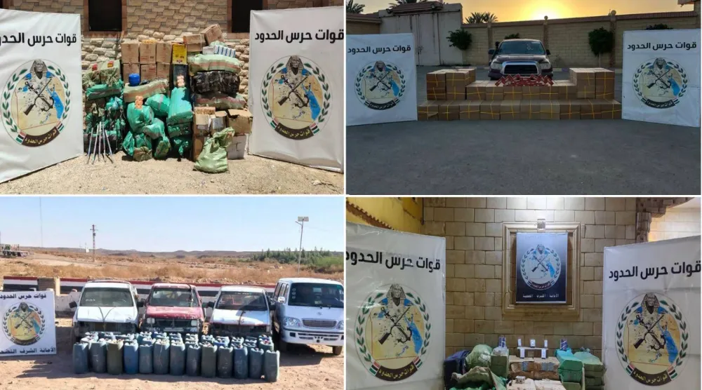 جانب من المضبوطات خلال حملة للجيش المصري في 22 يونيو الماضي (المتحدث العسكري على «فيسبوك»)