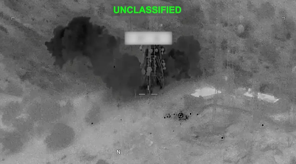 Smoke rises from an explosion at an unknown location, during what US Central Command (CENTCOM) says are strikes on Iran, in this screen grab taken from a handout video released July 17, 2026. US Central Command/Handout via REUTERS