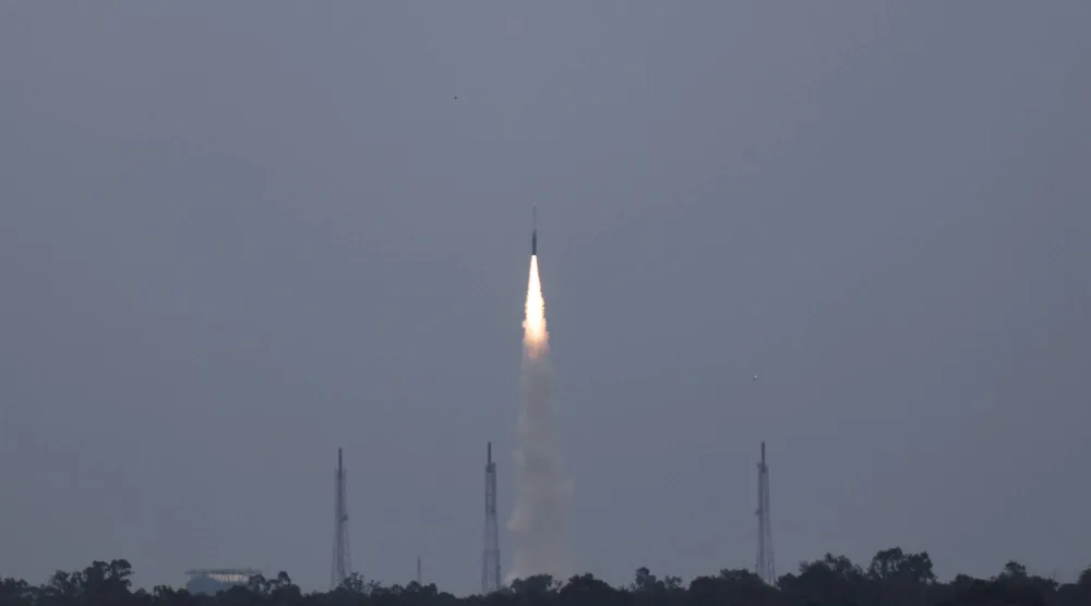 Indian space startup Skyroot Aerospace launched its Vikram-1 rocket, marking the first attempt by an Indian private company to place a satellite in orbit, from the Satish Dhawan Space Center in Sriharikota, Andhra Pradesh, India, July 18, 2026. REUTERS/Priyanshu Singh
