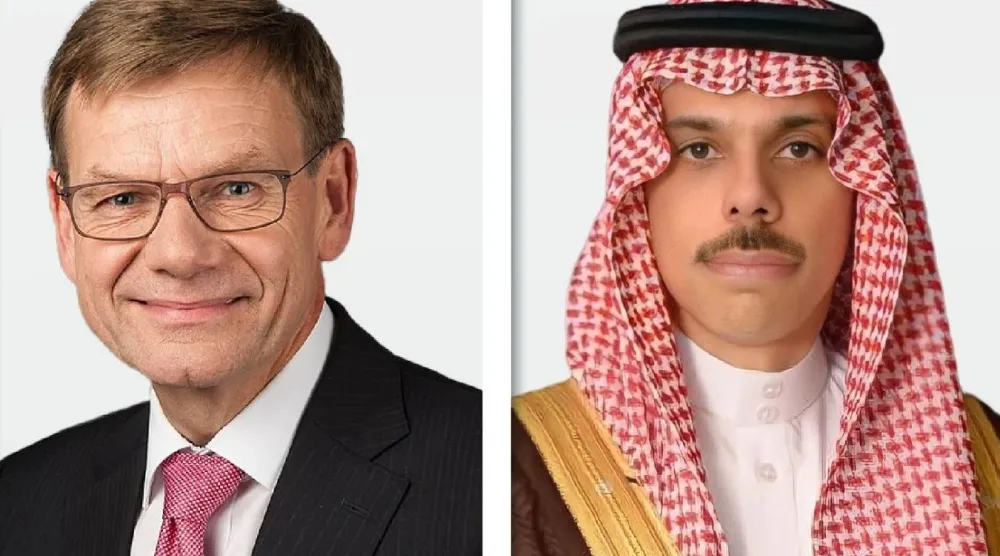 وزير الخارجية السعودي الأمير فيصل بن فرحان ونظيره الألماني يوهان فاديفول (الخارجية السعودية)
