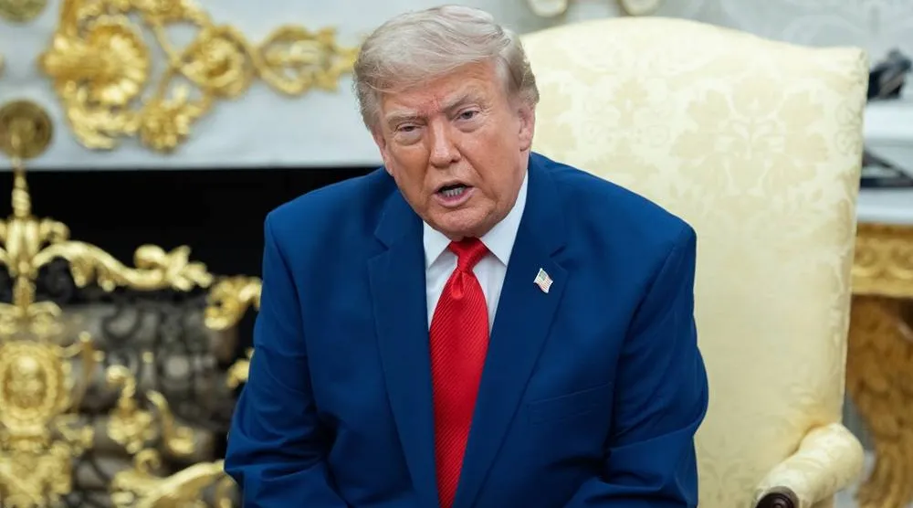 US President Donald Trump speaks during his meeting with Lebanese President Joseph Aoun in the Oval Office of the White House in Washington, DC, US, 21 July 2026. (EPA)