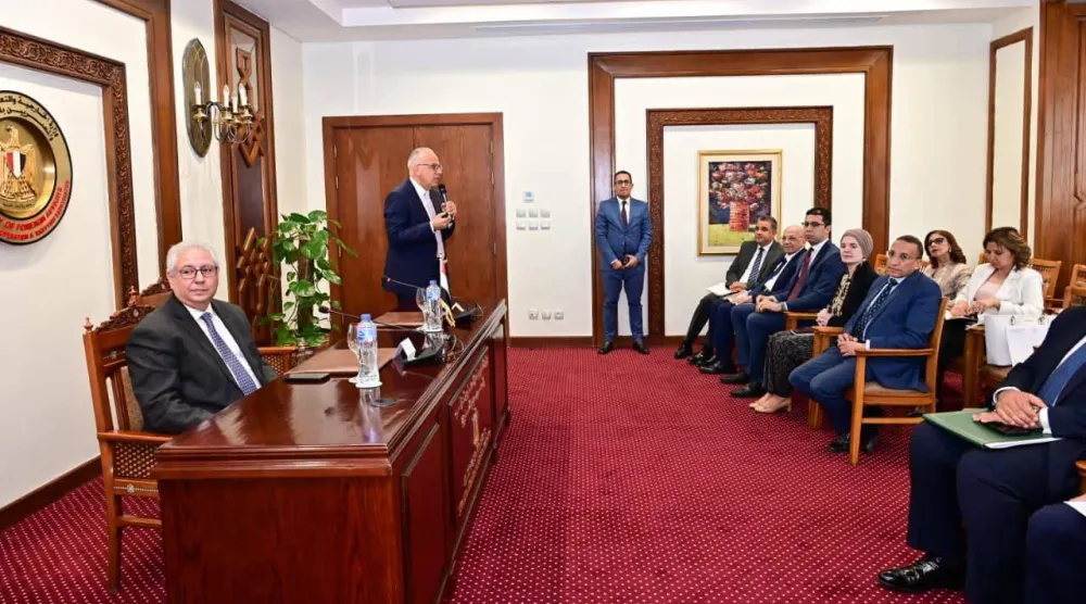 وزير الري المصري خلال لقائه السفراء المنقولين لرئاسة البعثات الدبلوماسية المصرية بالخارج (وزارة الري المصرية)