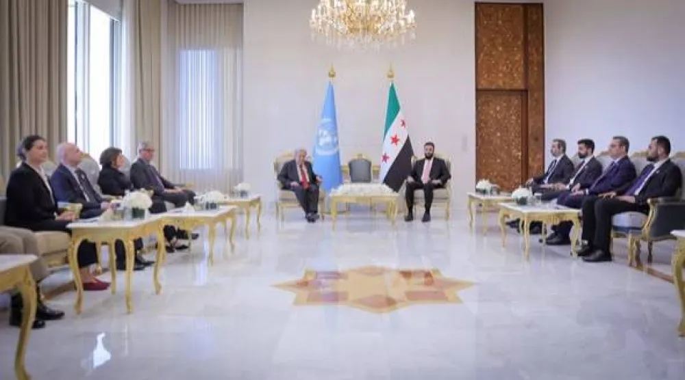 اجتماع غوتيريش مع الشرع (وزارة الخارجية)