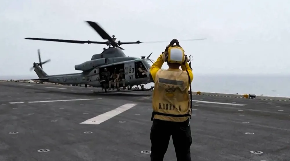 This screen grab made on July 26, 2026 from undated handout video footage released by the US Central Command (CENTCOM) on July 25, 2026 shows what CENTCOM says are operations enforcing its naval blockade against Iran. (Photo by US Central Command (CENTCOM) / AFP) 
