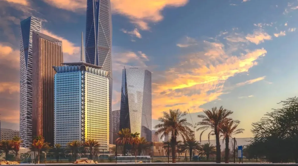 The Saudi Tadawul Group tower in Riyadh’s financial district. (Hamah Holding)