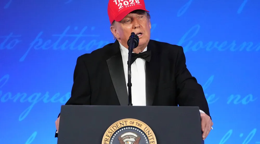  President Donald Trump speaks at the White House Correspondents' Association dinner at the Waldorf Astoria Washington DC, Friday, July 24, 2026, in Washington. (AP) 