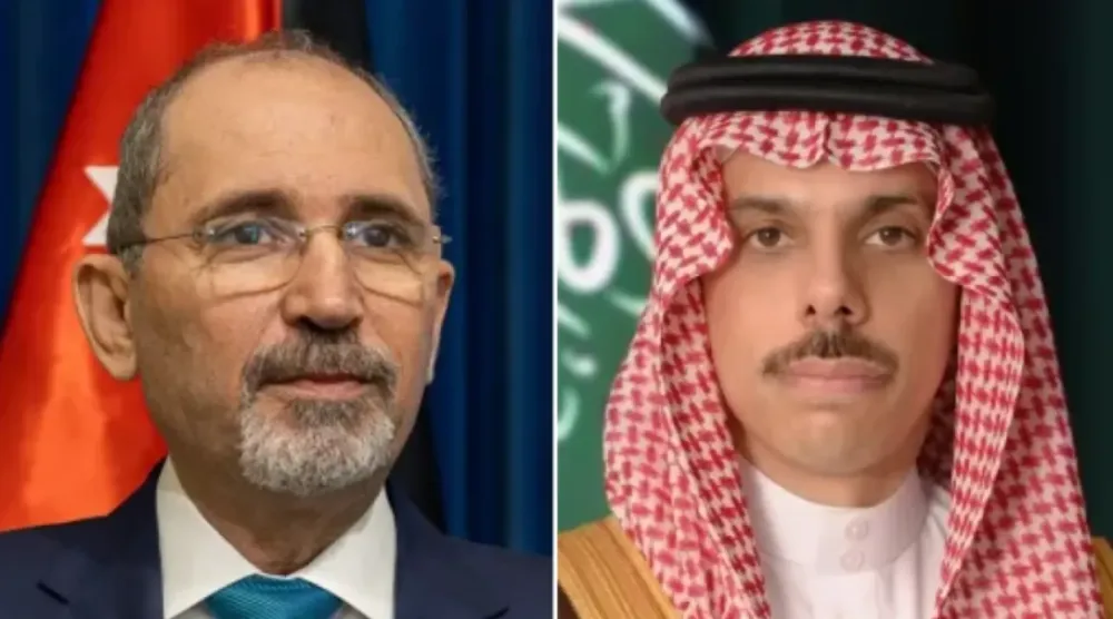 الأمير فيصل بن فرحان وزير الخارجية السعودي ونائب رئيس الوزراء وزير الخارجية وشؤون المغتربين الأردني أيمن الصفدي (الشرق الأوسط)