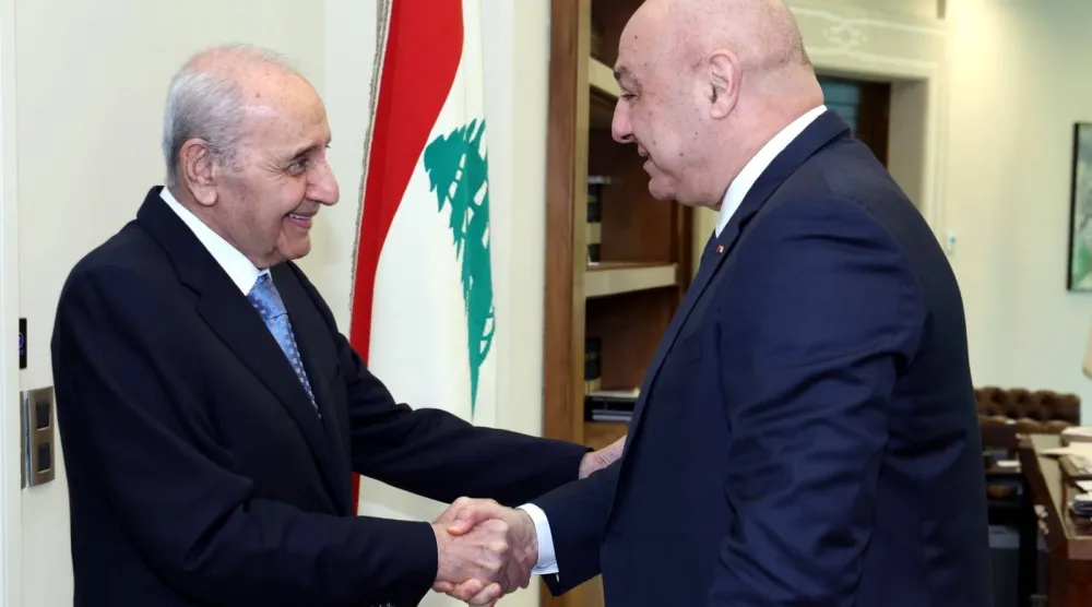 رئيس الجمهورية جوزيف عون مستقبلاً رئيس البرلمان نبيه بري (الرئاسة اللبنانية)
