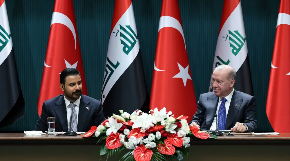 إردوغان والزيدي خلال المؤتمر الصحافي في أنقرة (الرئاسة التركية)